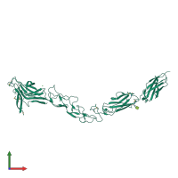 PDB entry 2x10 coloured by chain, front view.