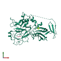 Monomeric assembly 3 of PDB entry 2x2z coloured by chemically distinct molecules, front view.
