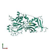 Monomeric assembly 4 of PDB entry 2x2z coloured by chemically distinct molecules, front view.