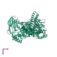 PDB entry 2x38 coloured by chain, top view.
