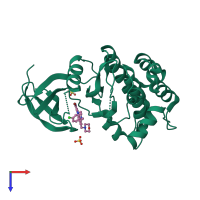 PDB entry 2x6d coloured by chain, top view.