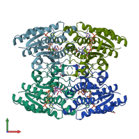 PDB entry 2x9v coloured by chain, front view.