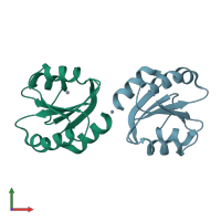 PDB entry 2xbq coloured by chain, front view.