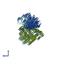 PDB entry 2xh4 coloured by chain, side view.