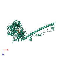 PDB entry 2xz3 coloured by chain, top view.