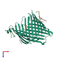 PDB entry 2y0k coloured by chain, top view.