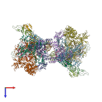 PDB entry 2y0s coloured by chain, top view.