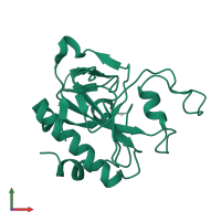 1,6-anhydro-N-acetylmuramyl-L-alanine amidase AmpD in PDB entry 2y2d, assembly 1, front view.