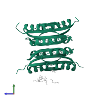 Putative nickel-responsive regulator in PDB entry 2y3y, assembly 1, side view.