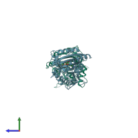 PDB entry 2y5w coloured by chain, side view.