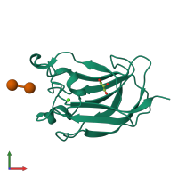 PDB entry 2yg0 coloured by chain, front view.