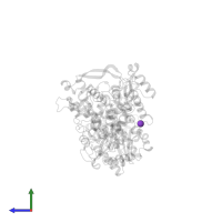 POTASSIUM ION in PDB entry 2yia, assembly 1, side view.