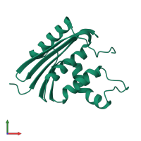 PDB entry 2yv0 coloured by chain, front view.