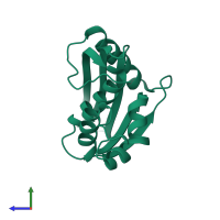 PDB entry 2yv0 coloured by chain, side view.