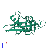 PDB entry 2yv0 coloured by chain, top view.