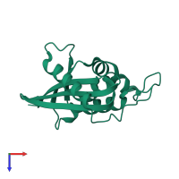 PDB entry 2z1g coloured by chain, top view.