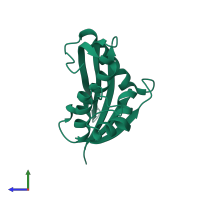 PDB entry 2z1j coloured by chain, side view.