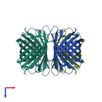 PDB entry 2z6y coloured by chain, top view.