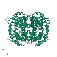 Glutamine--fructose-6-phosphate aminotransferase [isomerizing] 1 in PDB entry 2zj4, assembly 1, front view.
