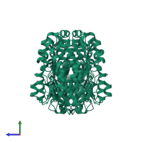 Glutamine--fructose-6-phosphate aminotransferase [isomerizing] 1 in PDB entry 2zj4, assembly 1, side view.