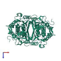 Glutamine--fructose-6-phosphate aminotransferase [isomerizing] 1 in PDB entry 2zj4, assembly 1, top view.