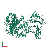 PDB entry 2zj6 coloured by chain, front view.