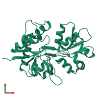 Glutamate receptor ionotropic, kainate 1 in PDB entry 2zns, assembly 1, front view.