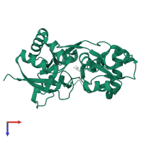 Glutamate receptor ionotropic, kainate 1 in PDB entry 2zns, assembly 1, top view.