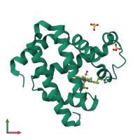 PDB entry 2zso coloured by chain, front view.