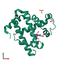 PDB entry 2zsy coloured by chain, front view.