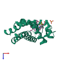 PDB entry 2zsy coloured by chain, top view.