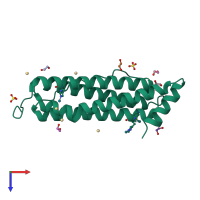 PDB entry 2zur coloured by chain, top view.