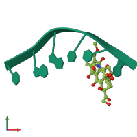 PDB entry 385d coloured by chain, front view.