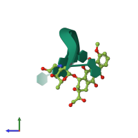 PDB entry 385d coloured by chain, side view.