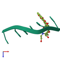 PDB entry 385d coloured by chain, top view.