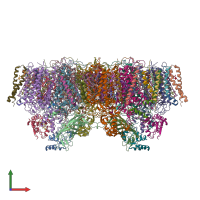 PDB entry 3a0b coloured by chain, front view.