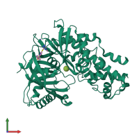 PDB entry 3a0i coloured by chain, front view.