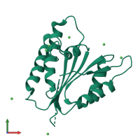 Monomeric assembly 1 of PDB entry 3a1f coloured by chemically distinct molecules, front view.