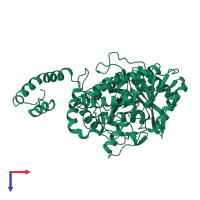 PDB entry 3a1k coloured by chain, top view.