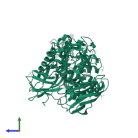 Alpha-galactosidase in PDB entry 3a23, assembly 2, side view.