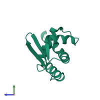 PDB entry 3a4c coloured by chain, side view.