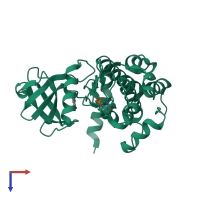 PDB entry 3a7i coloured by chain, top view.