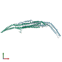 PDB entry 3abh coloured by chain, front view.