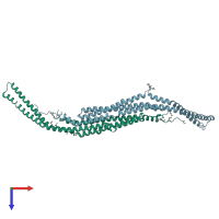 PDB entry 3abh coloured by chain, top view.