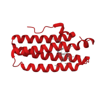 The deposited structure of PDB entry 3agu contains 2 copies of CATH domain 1.20.120.50 (Four Helix Bundle (Hemerythrin (Met), subunit A)) in Methyl-accepting chemotaxis protein DcrH. Showing 1 copy in chain A.