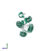 Methyl-accepting chemotaxis protein DcrH in PDB entry 3agu, assembly 1, side view.