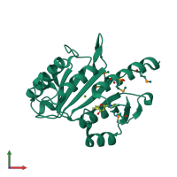 PDB entry 3ai9 coloured by chain, front view.