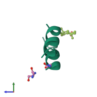 Homo dimeric assembly 1 of PDB entry 3al1 coloured by chemically distinct molecules, side view.