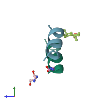 PDB entry 3al1 coloured by chain, side view.