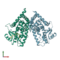 PDB entry 3an3 coloured by chain, front view.